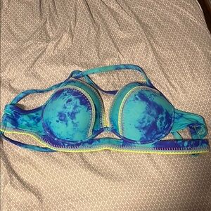 Blue Tie-Dye Bikini Top